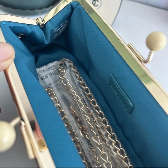 Miu Miu Turquoise Clutch with Gold Chain - Picture 7 of 7